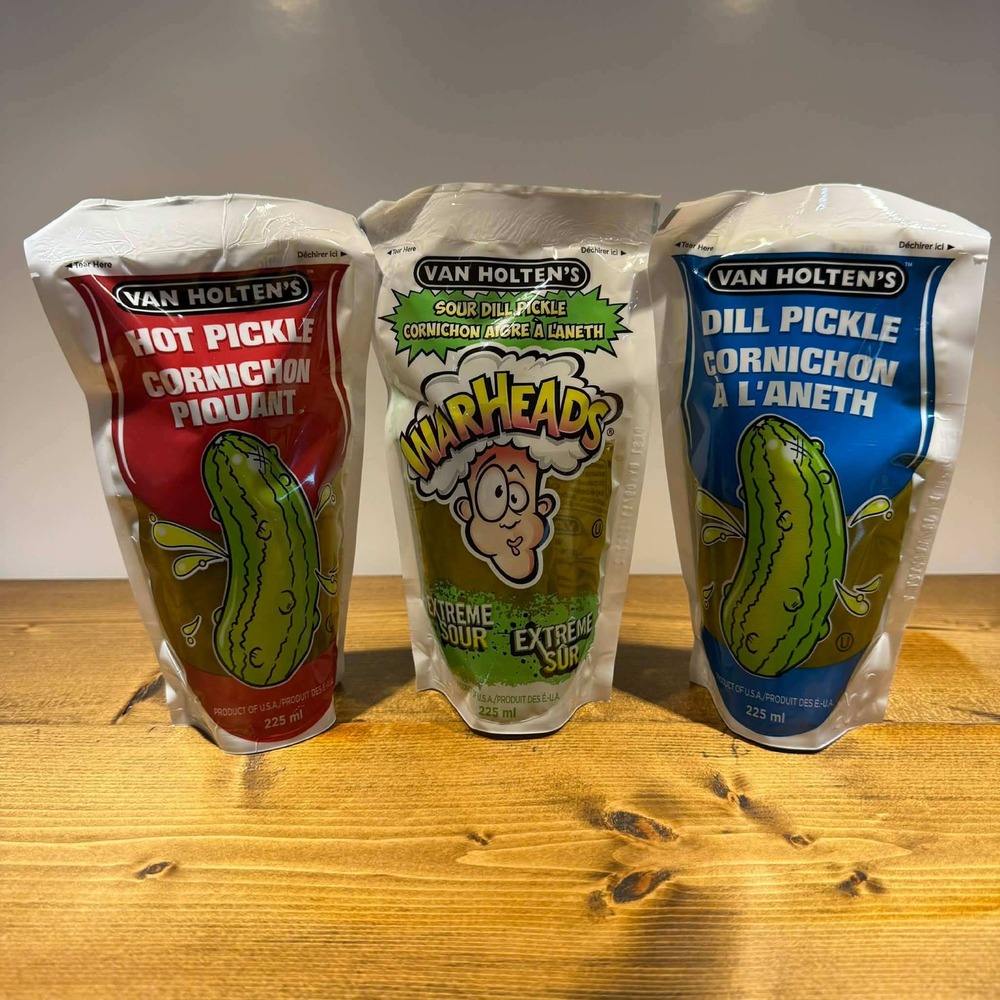 3 Van Holten's Flavored Pickles (Hot, Sour Dill, Regular Dill)‎